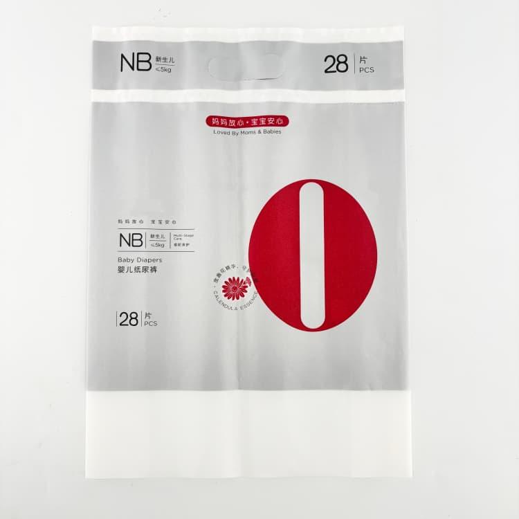 Custom BOPP/PE Baby Diaper Carry Packaging Bag with Handle Hole