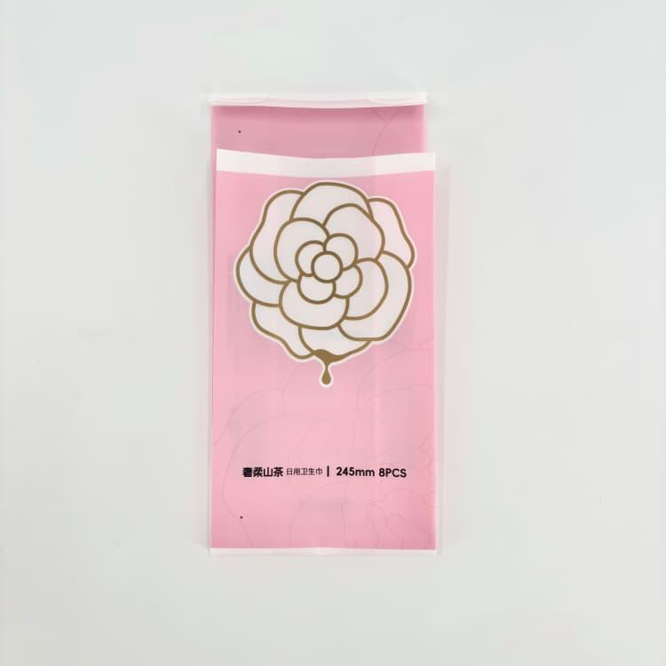 Matte PE Chinese-Style Packaging Bag with Gold Foil and Reseal Label